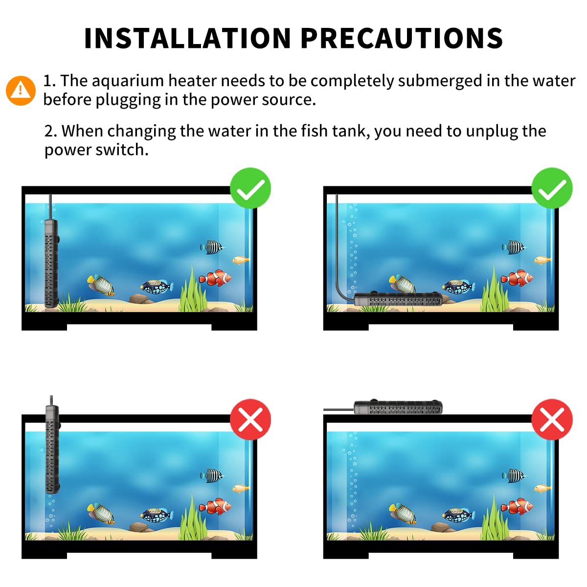 HiTauing 500W heater version heats quickly to stable warm water.