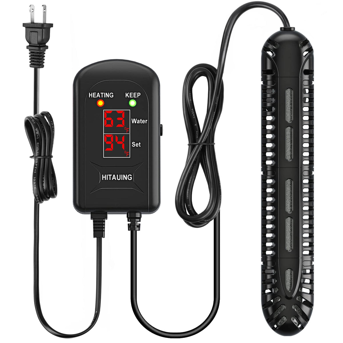 HiTauing aquarium heater digital display enables precise temperature control for healthy fish