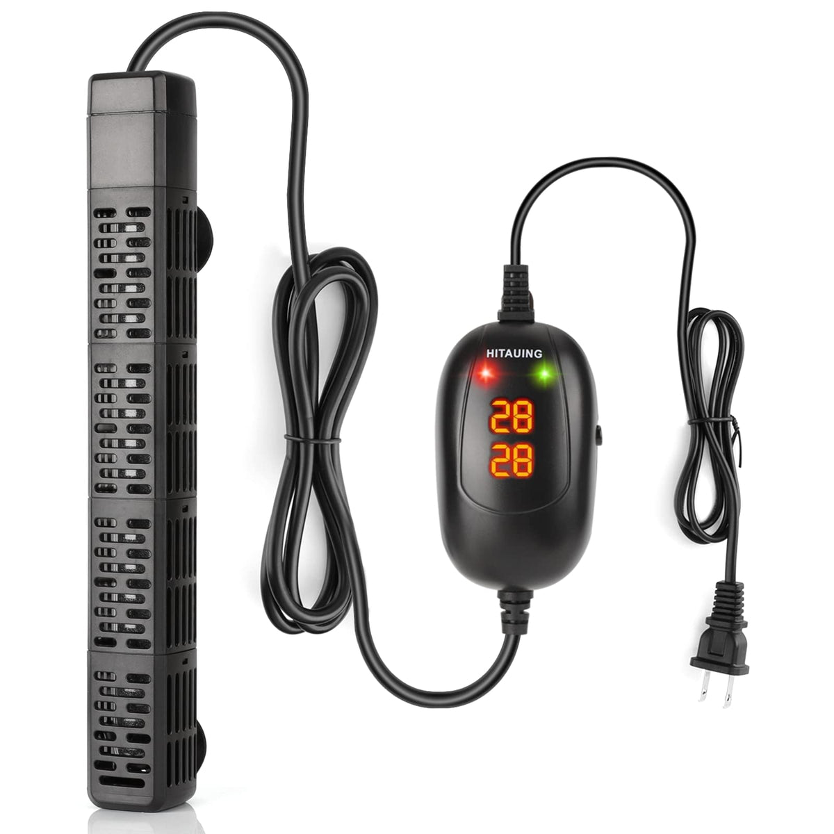 HiTauing aquarium heater external display shows precise temperature for easy monitoring.