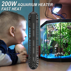 HiTauing aquarium heater with two suction cups keeps the unit securely in place