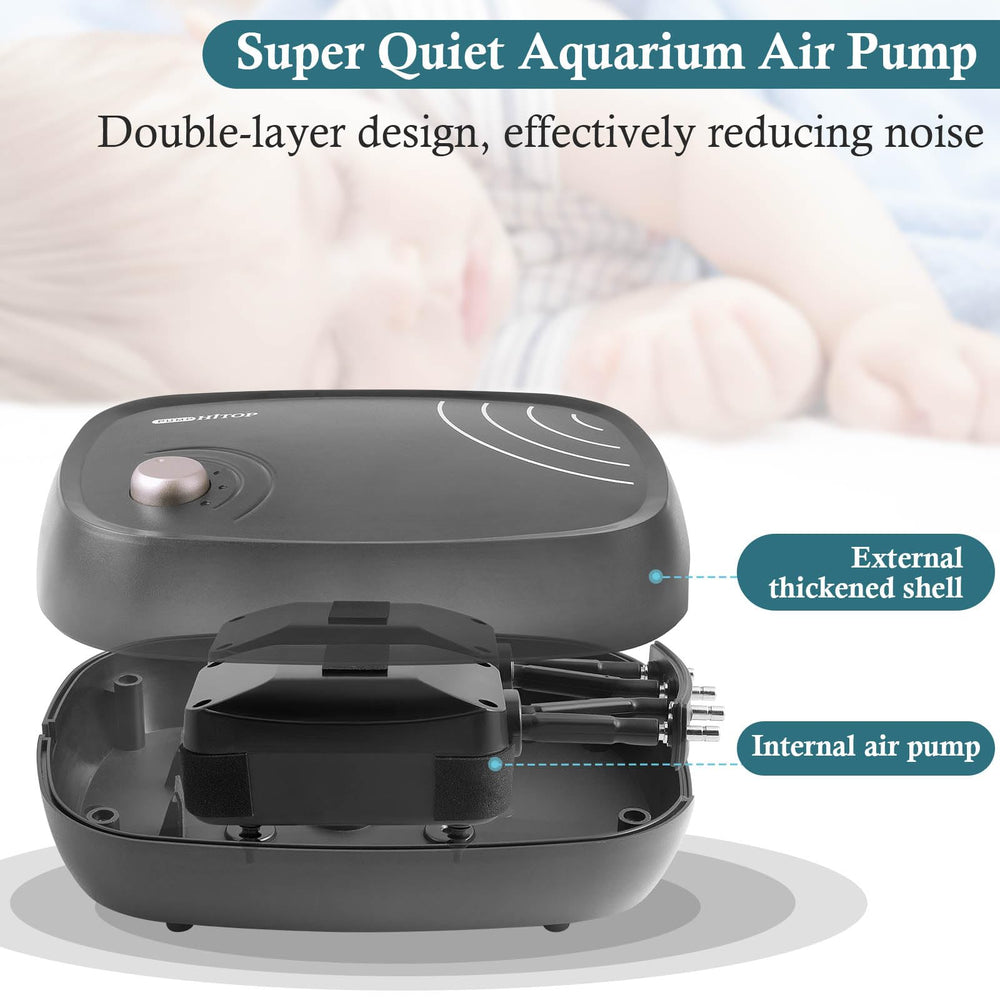HITOP 10W adjustable knob lets you tailor airflow to tank size.