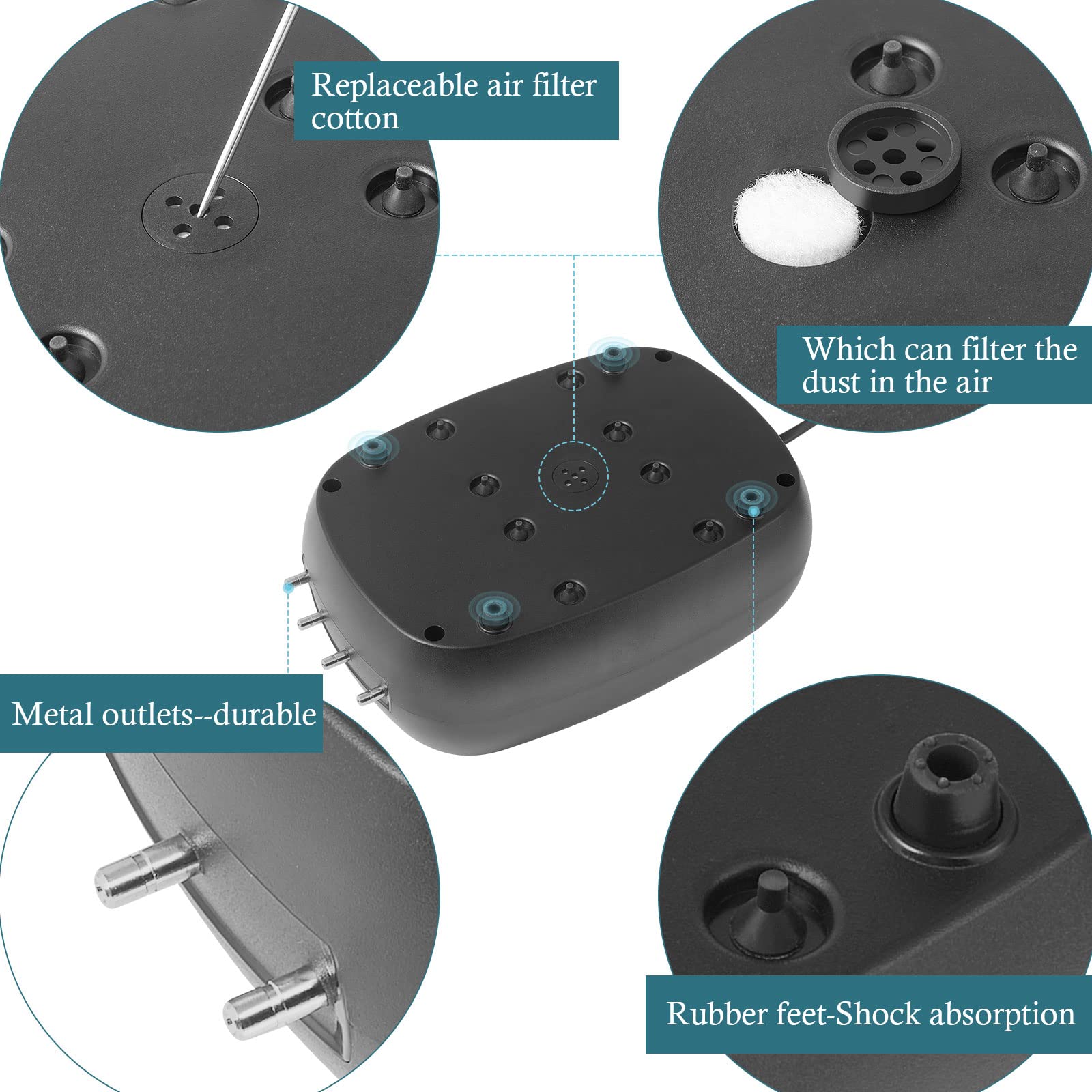HITOP 10W quiet design reduces vibration for a calmer aquarium corner.