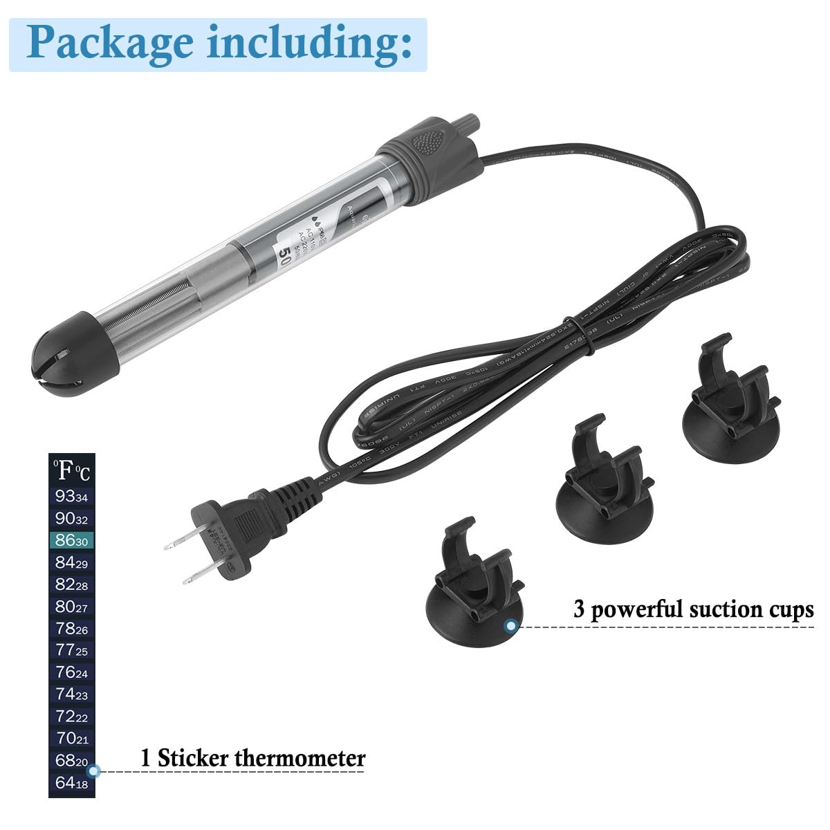 Hitop 25W compact heater fits tight spaces while keeping tanks comfortable.