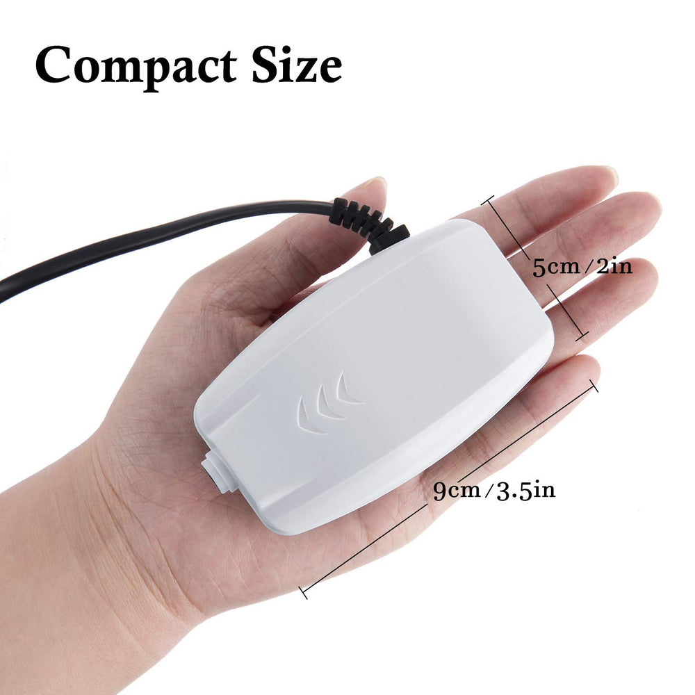HITOP 2W output 1.5 L/min supports oxygenation in small aquariums.