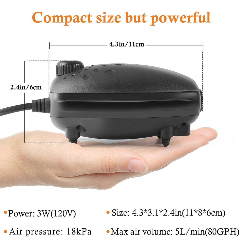 HITOP 3W dual outlets enable versatile aeration for larger setups.
