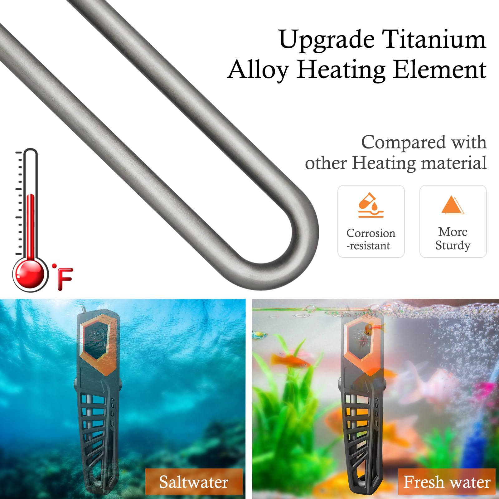 Hitop 600W titanium heater digital display shows set and live temps