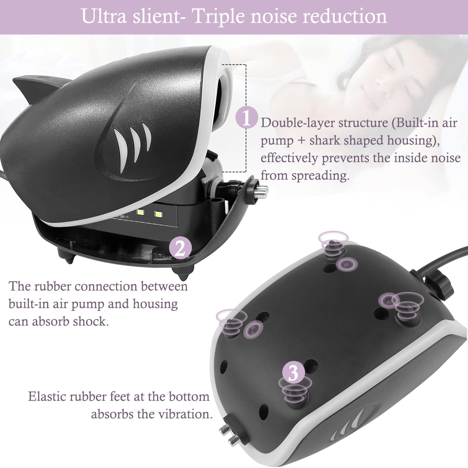 HITOP 6W double-layer silent design ensures near-silent operation in living rooms.