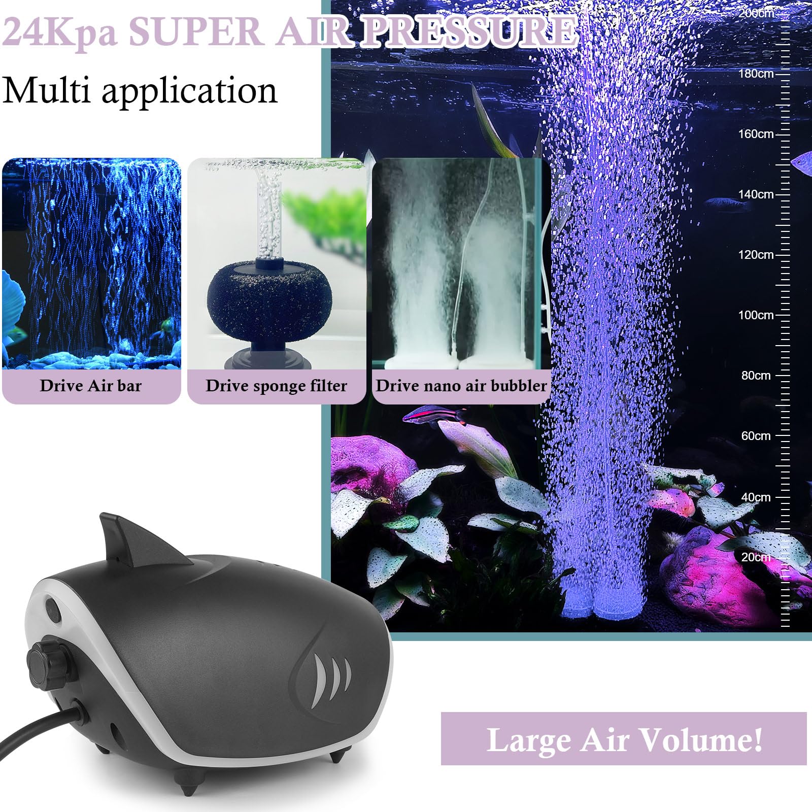 HITOP shark-shaped aerator with lighting adds practicality and a fun touch.