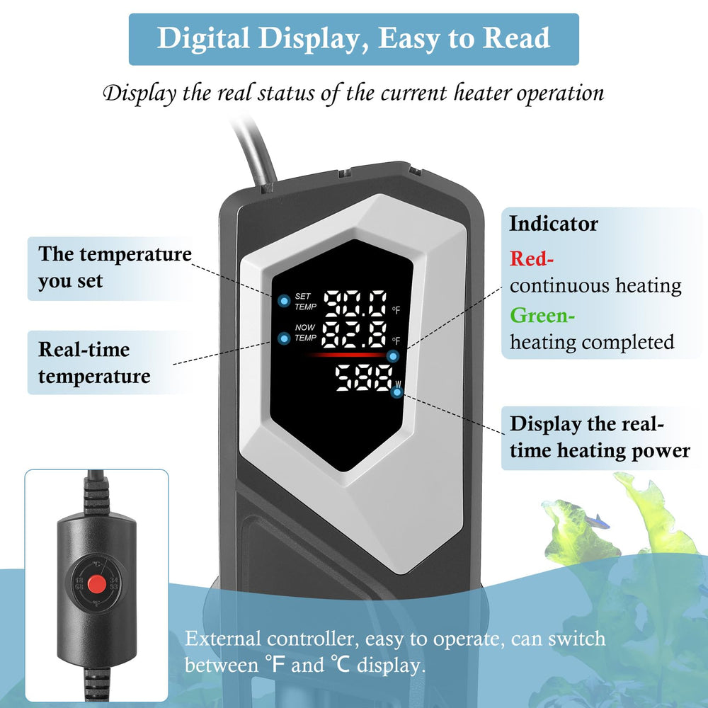 HITOP 800W titanium heater submersible unit for easy, quick installation.
