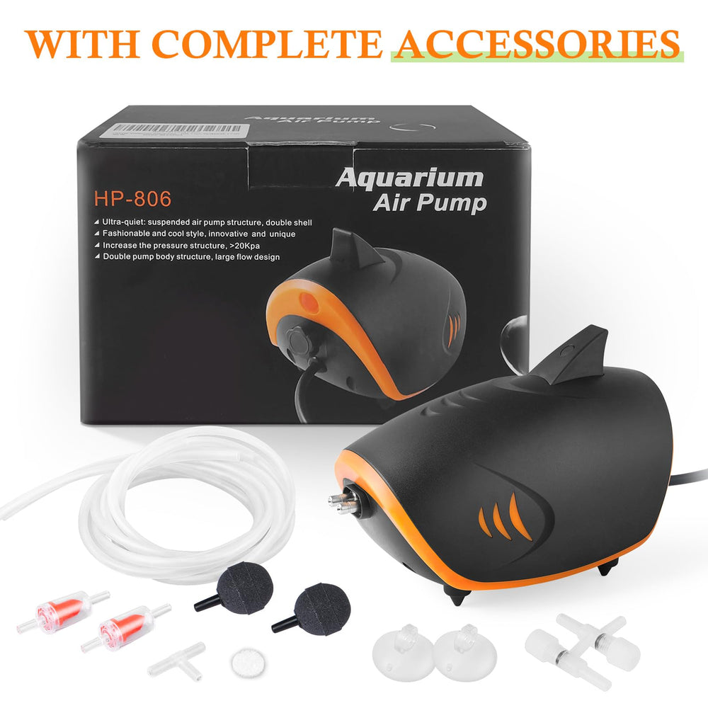 HITOP 110 GPH air flow powers diffusers, sponges, and hydroponic setups