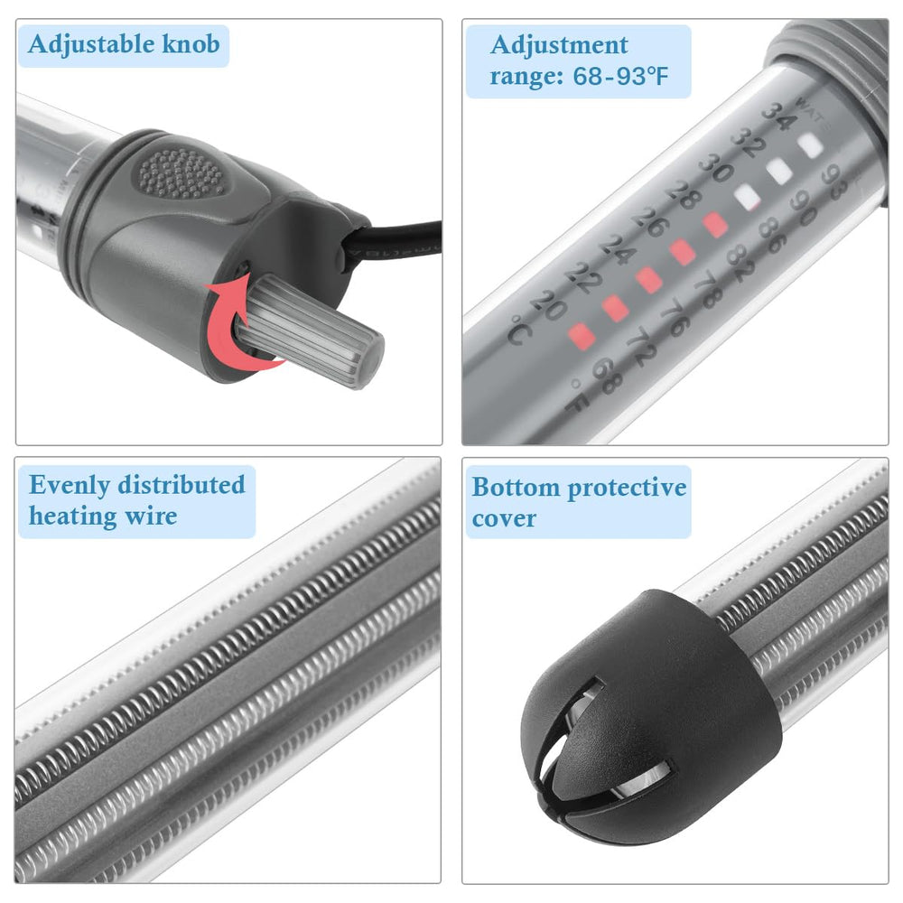 HITOP aquarium heater with suction cups for easy mounting