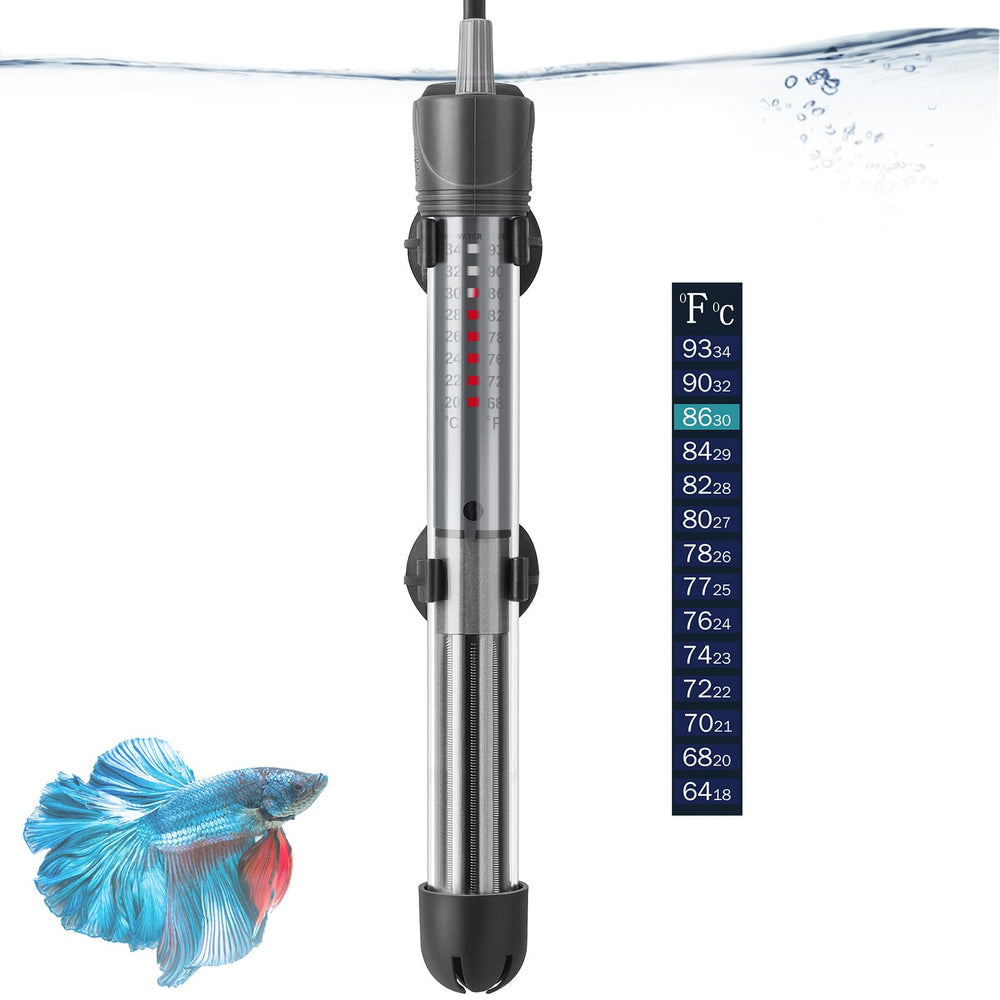 Hitop calefactor para acuario 100W, enfocado en calentamiento estable para acuarios pequeños.