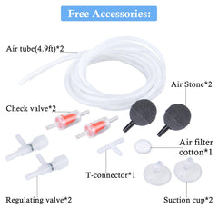 HITOP dual-outlet air-pump side view highlights slim profile and stable operation