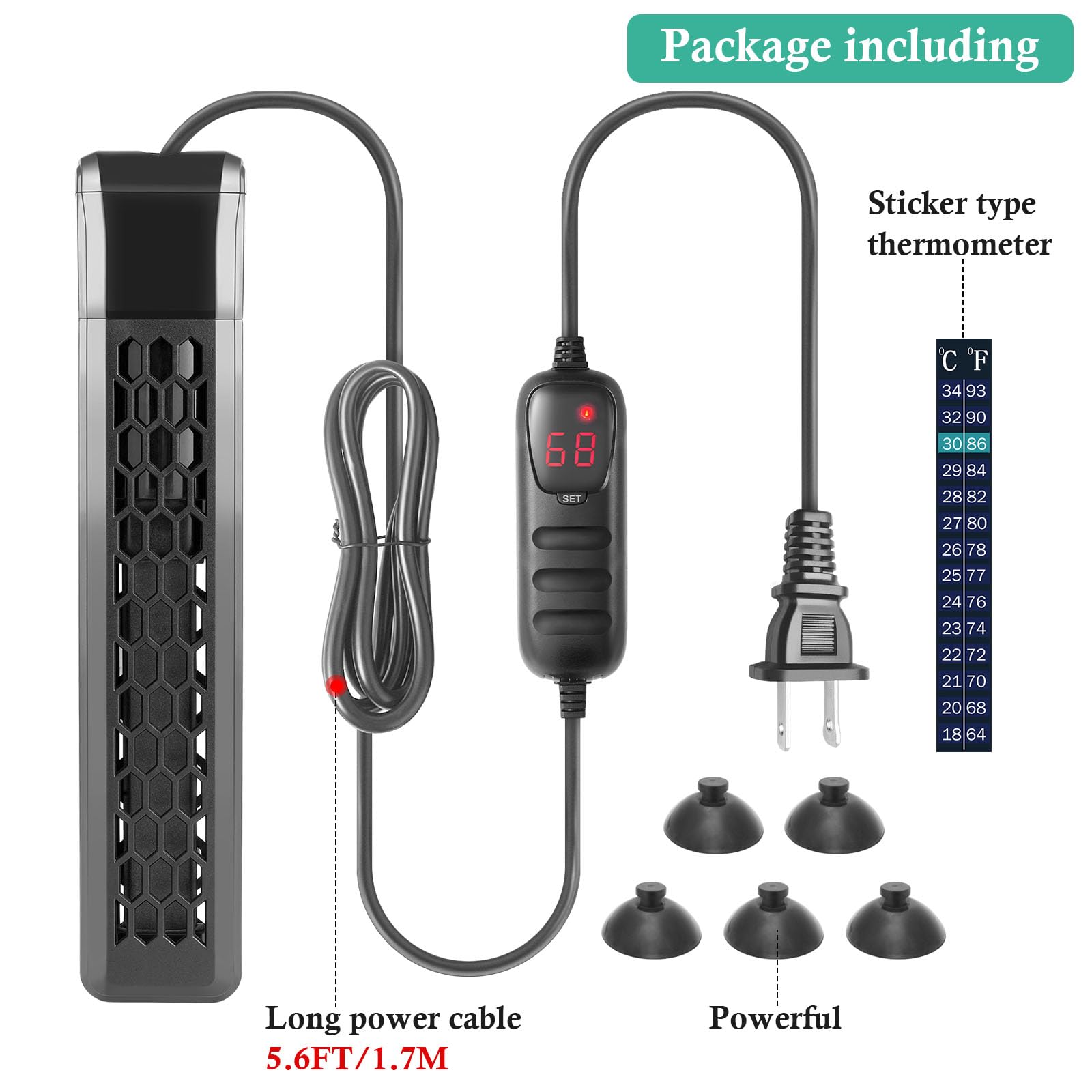HITOP easy installation with five suction cups for flexible placement