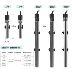 Hitop Mini Calefactor Acuario cuerpo de vidrio de cuarzo y sellado fiable