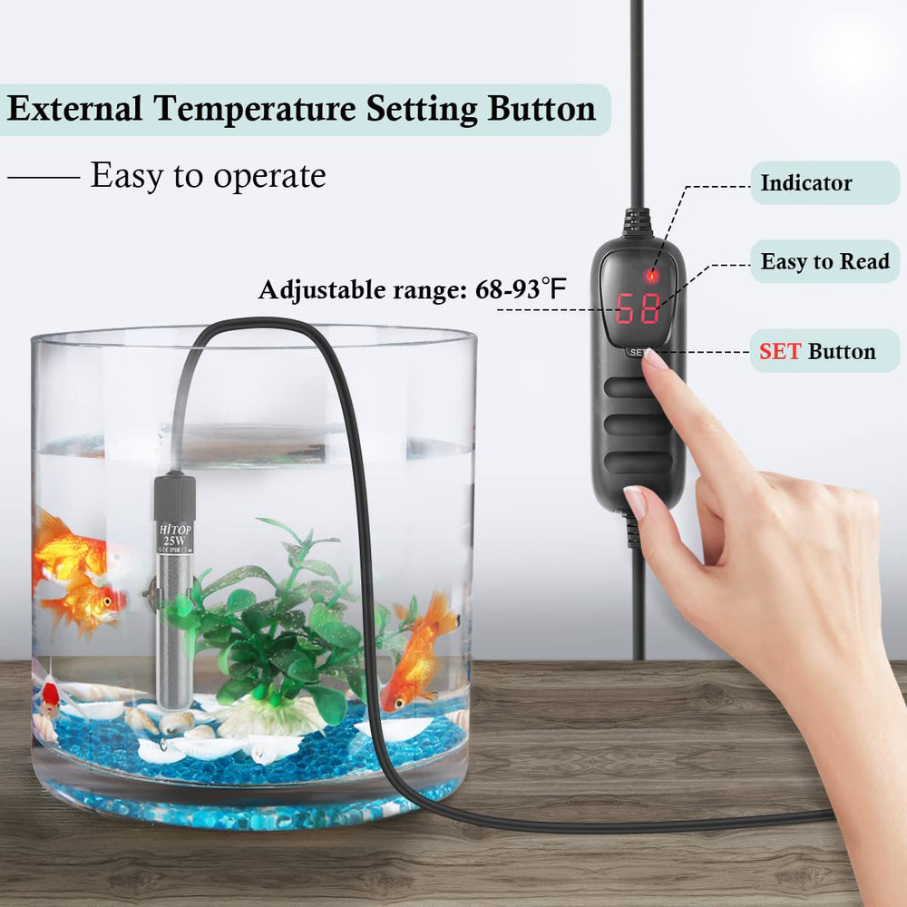 Hitop Mini Calefactor Acuario ventosas dobles para fijación segura