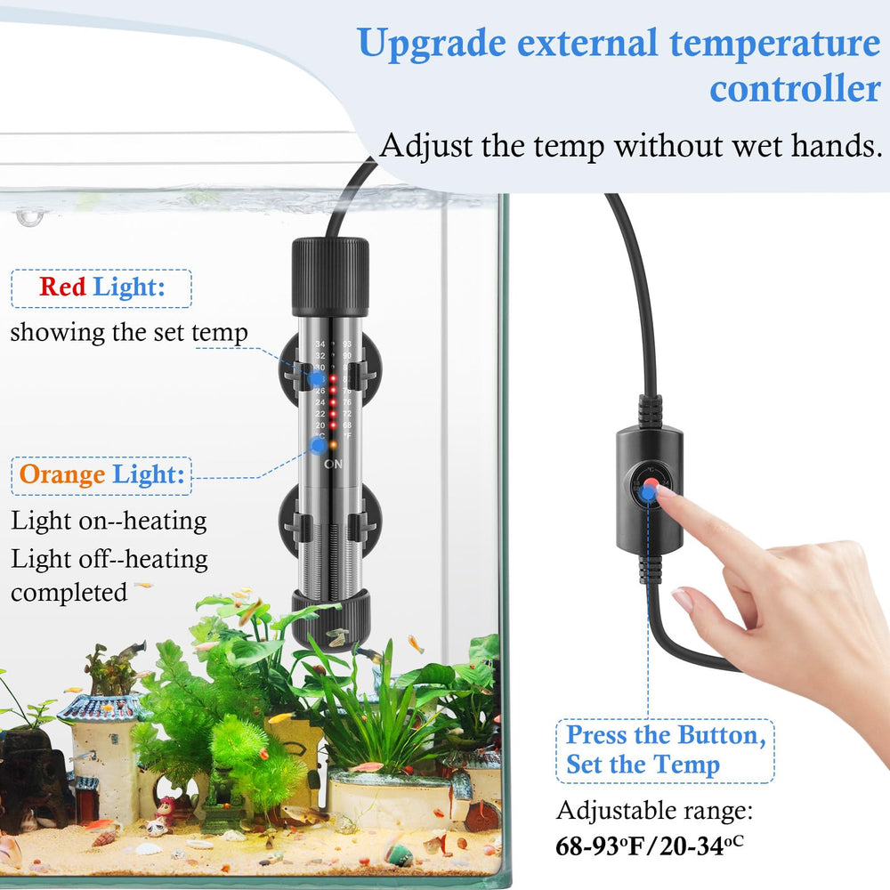 HITOP durable 2mm glass heater for freshwater and seawater reliability