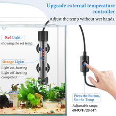 HITOP durable 2mm glass heater for freshwater and seawater reliability