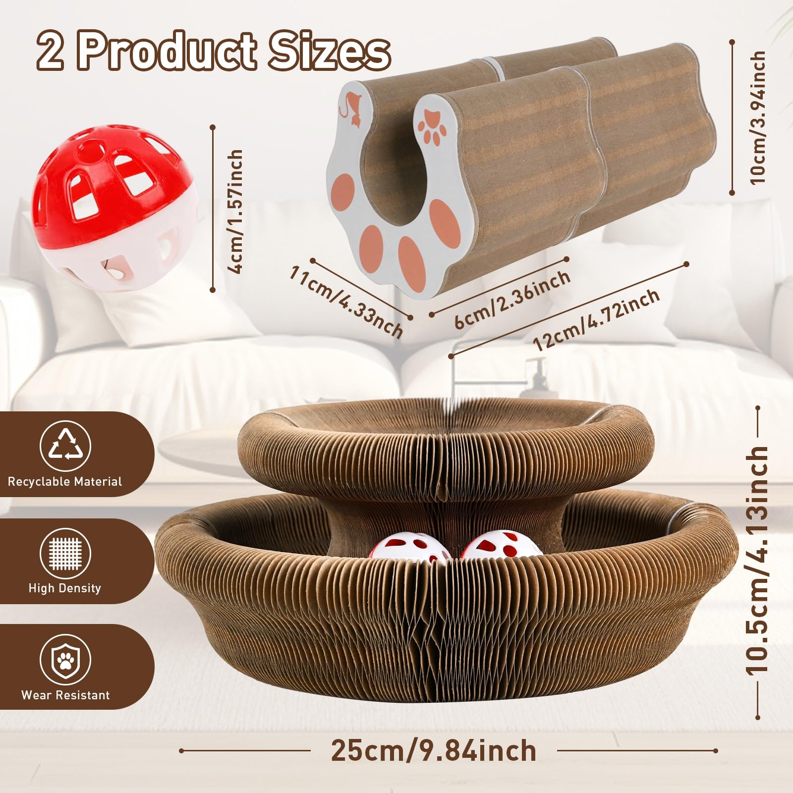 HivaolJoy cat-scratcher-infinity-ball-track shows interactive appeal with a ball track to chase.