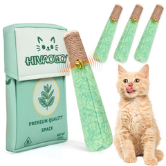HivaolJoy dental-rope catnip toy showing gum-massage during play