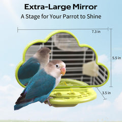 Hivovannn Bird Mirror 7inch acrylic provides large reflective area for interaction.