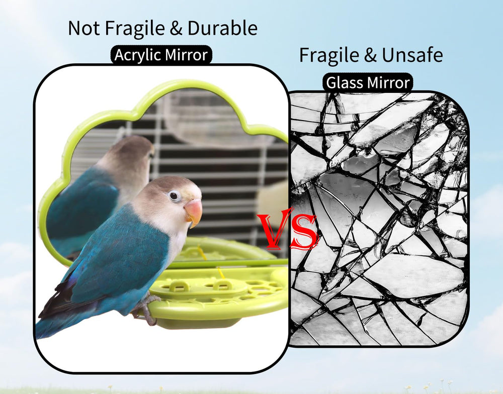 Hivovannn Bird Mirror easy-install attaches securely to most cages.