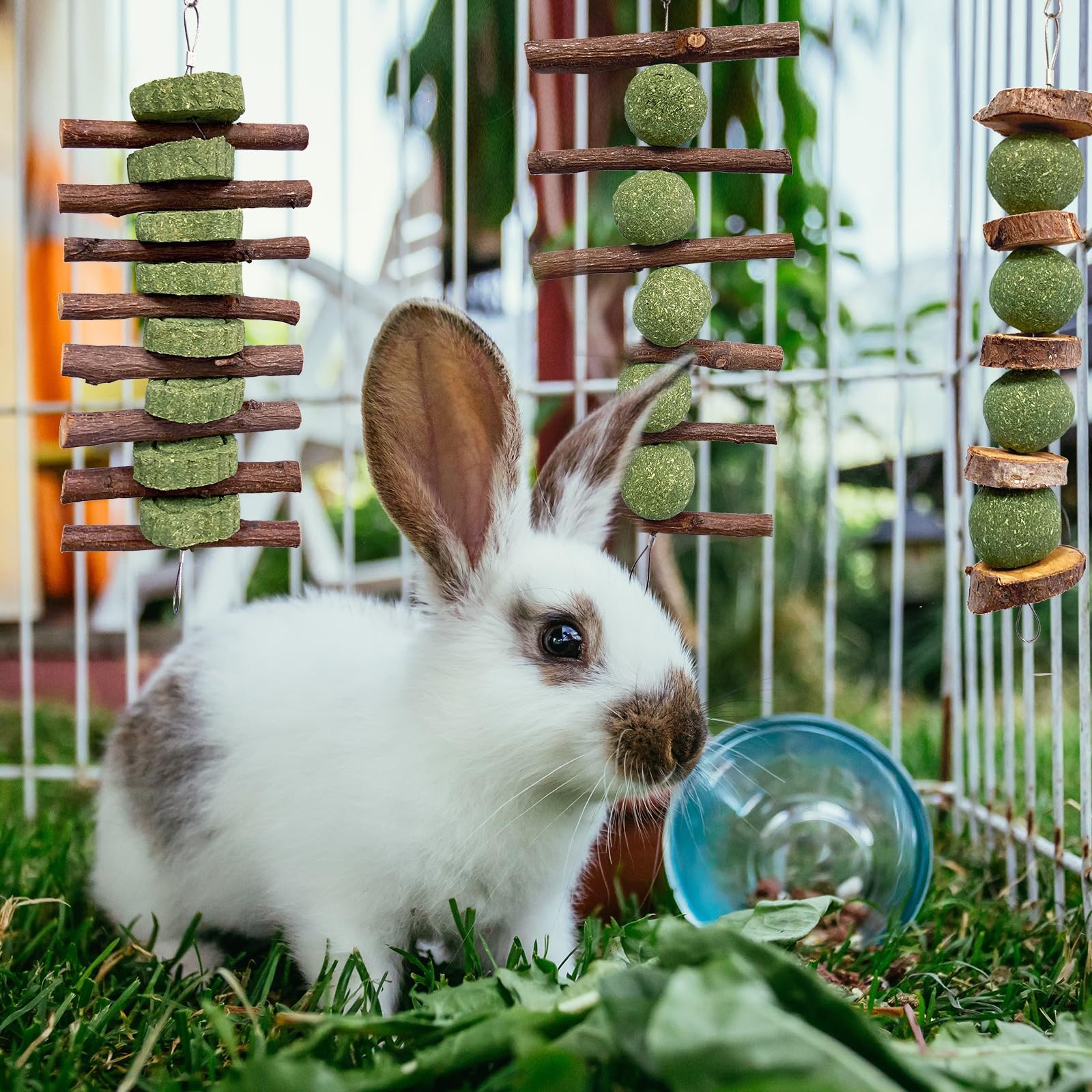 Hiwzitar bunny toys appropriate size; designed for comfortable domestic rabbit play.