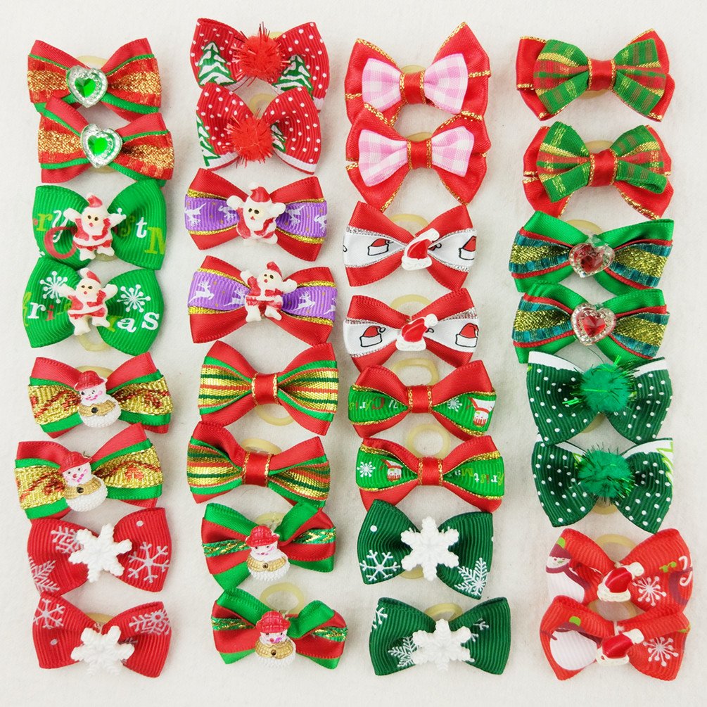 Hixixi Christmas pet bows pack for festive holiday looks
