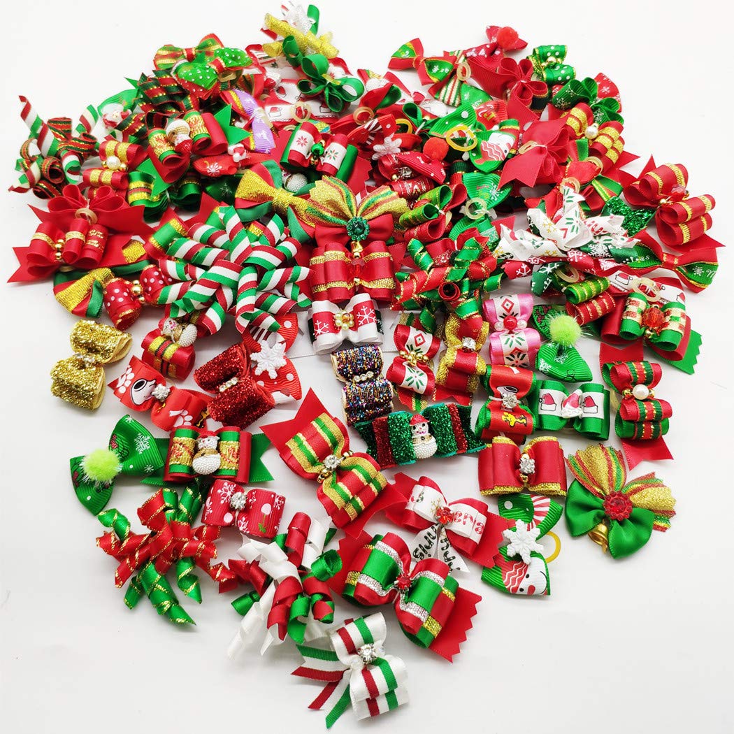 Hixixi assorted styles Christmas bows on surface demonstrate versatility