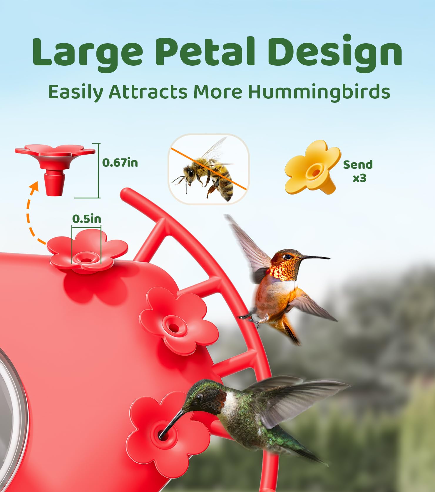 HIXX Ant moat and bee proof design keeps nectar accessible for birds