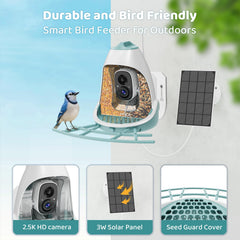 HIXX dual seed chambers blue interior highlights multiple seed types attracting diverse birds.