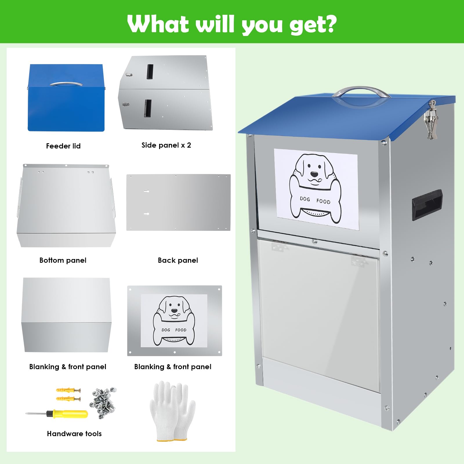 Hizmivos galvanized automatic dog feeder easy-lid access enables quick refills.