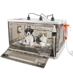 HKDQ Puppy Incubator interior 85L offers spacious space with clear visibility for monitoring.