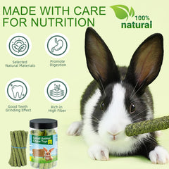 Hkkpet sticks close-up of natural hay powder and fruit puree for fiber.