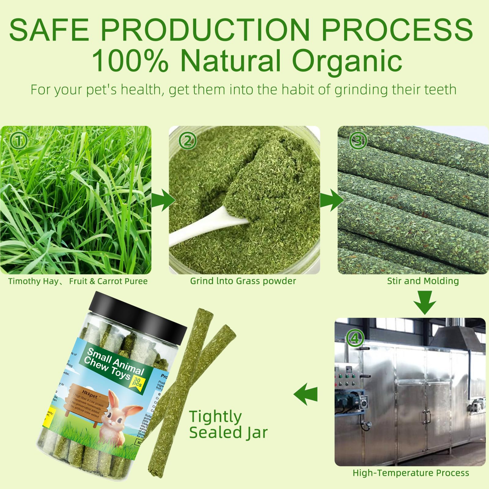 Hkkpet sticks texture demonstrates moderate hardness for small animal chewing.
