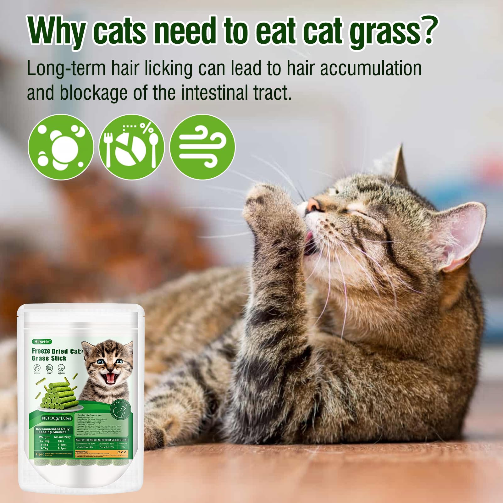 Hkpetie cat grass sticks cat paws—appealing daily snack routine.