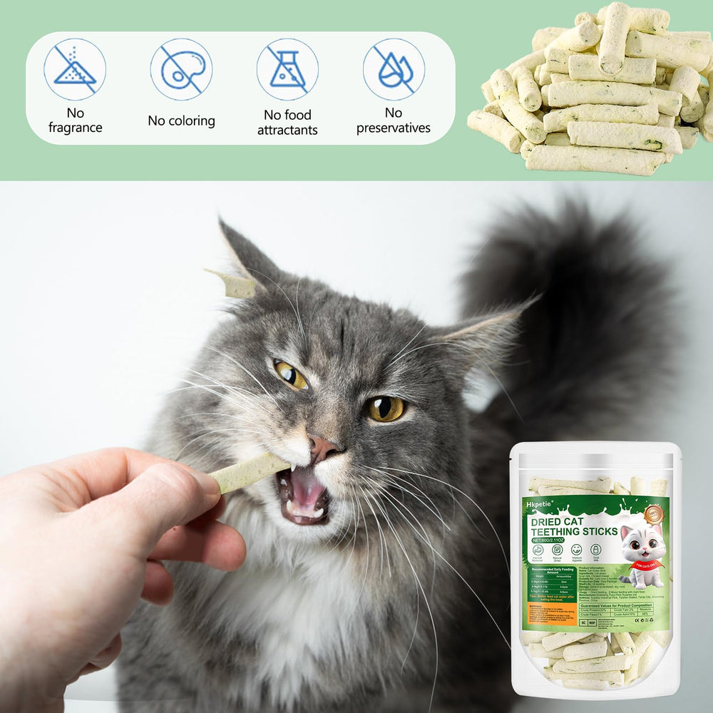Hkpetie catnip variant teething sticks image showing 2 in 1 design for play and care.