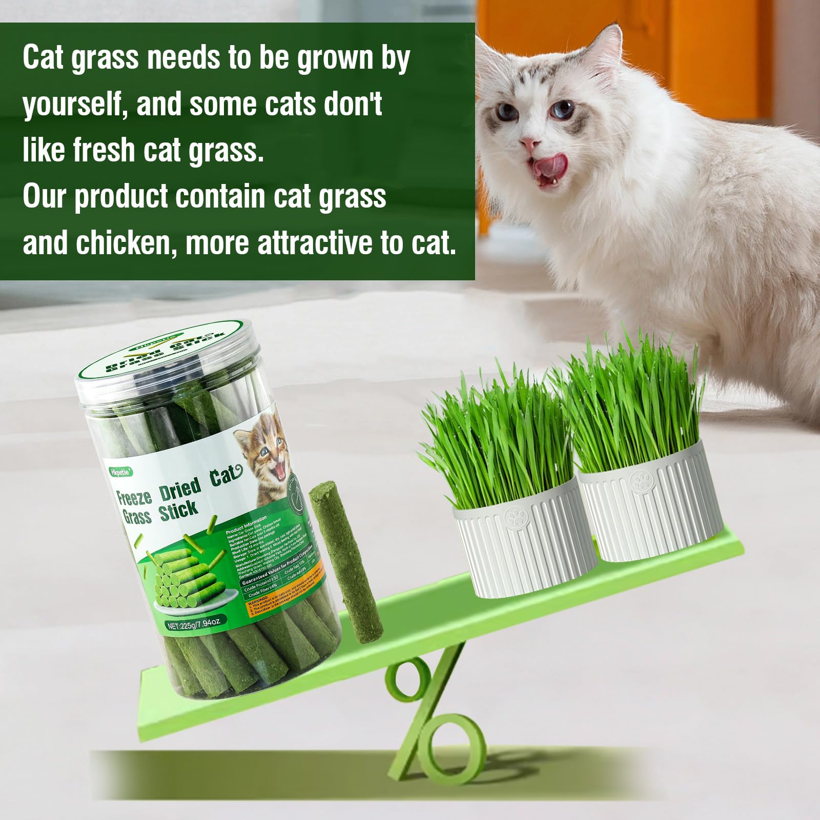 Hkpetie training reward with cat-safe teething treat.
