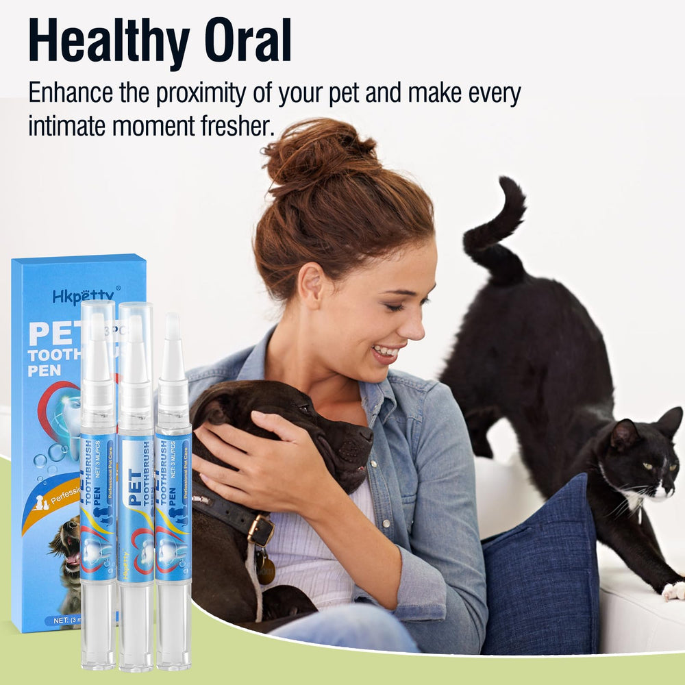 Hkpetty non-slip grip handle demonstrates secure, comfortable control during pet tooth cleaning.