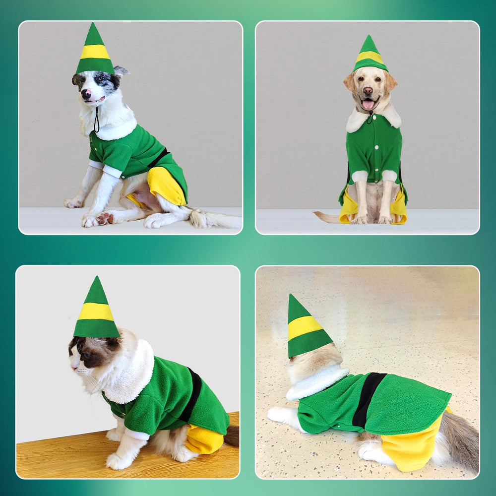 Hladce Christmas clothes green fleece fabric provides soft warmth during walks.
