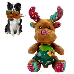 Hlimior Christmas dog toy with squeaky reindeer for engaging play and teething