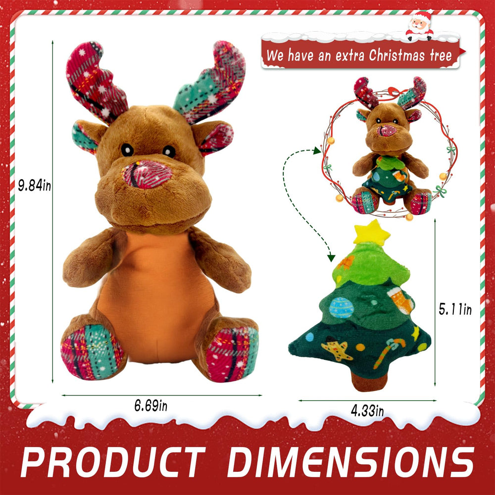 Hlimior Christmas tree dog toy close-up showing durable stitching for long-lasting fun