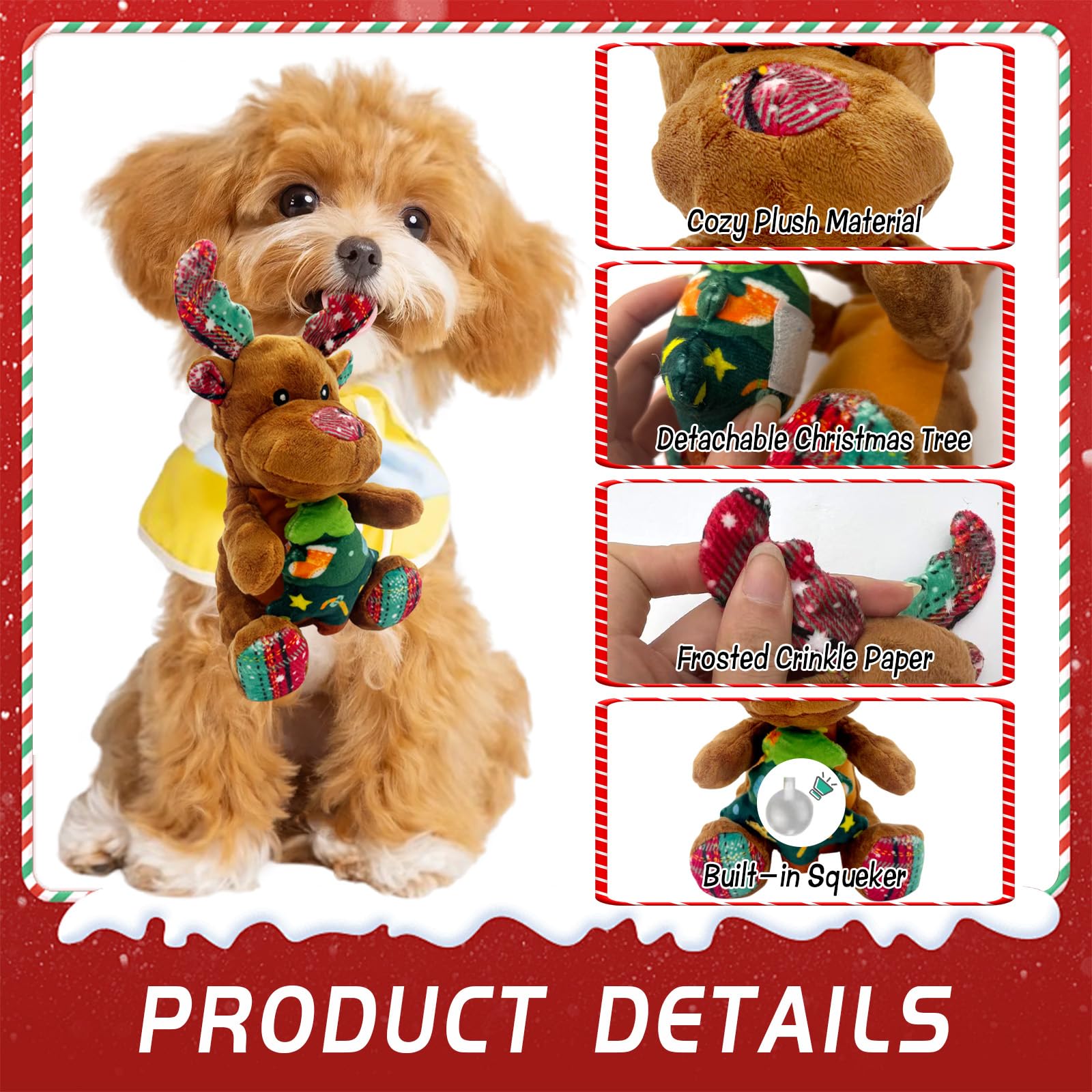 Hlimior durable plush dog toy with stitching for safe indoor fetch