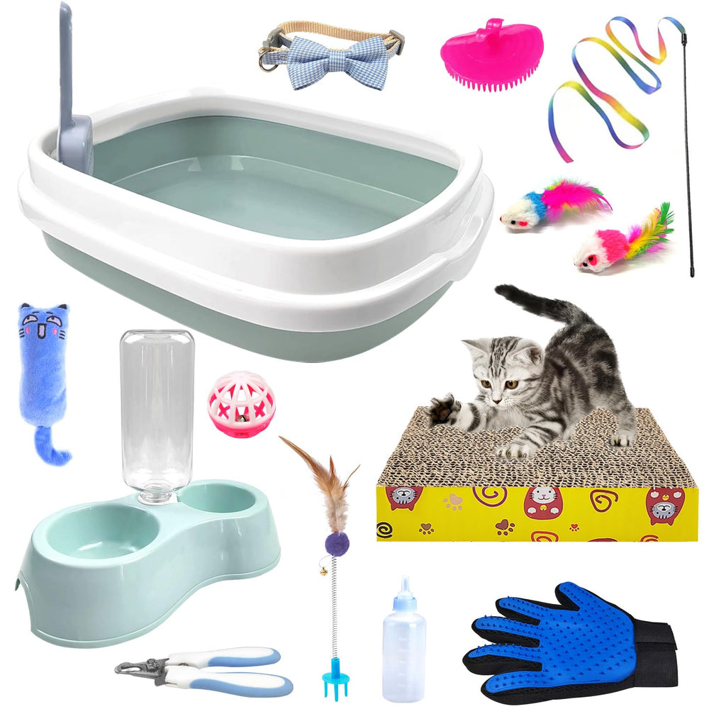 Hlimior kitten starter kit litter-box with high sides to minimize spills