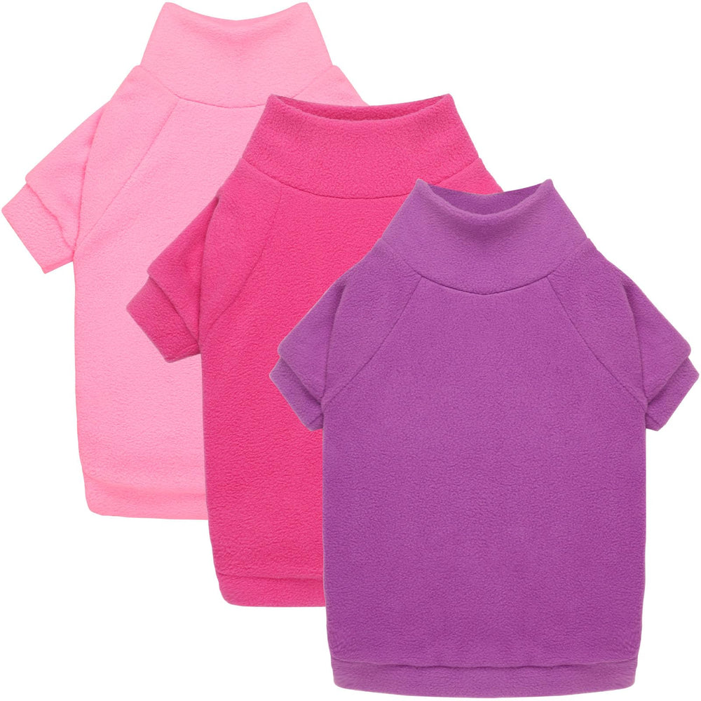HLJ dog sweater 3-pack pink hotpink purple keeps small dogs warm and stylish.