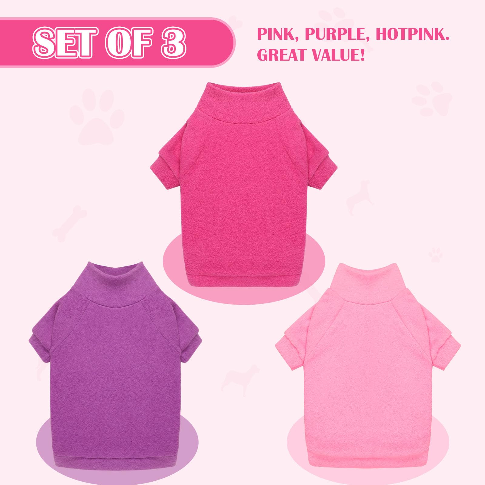 HLJ dog sweater packaging highlights value of a 3-pack for versatile looks.