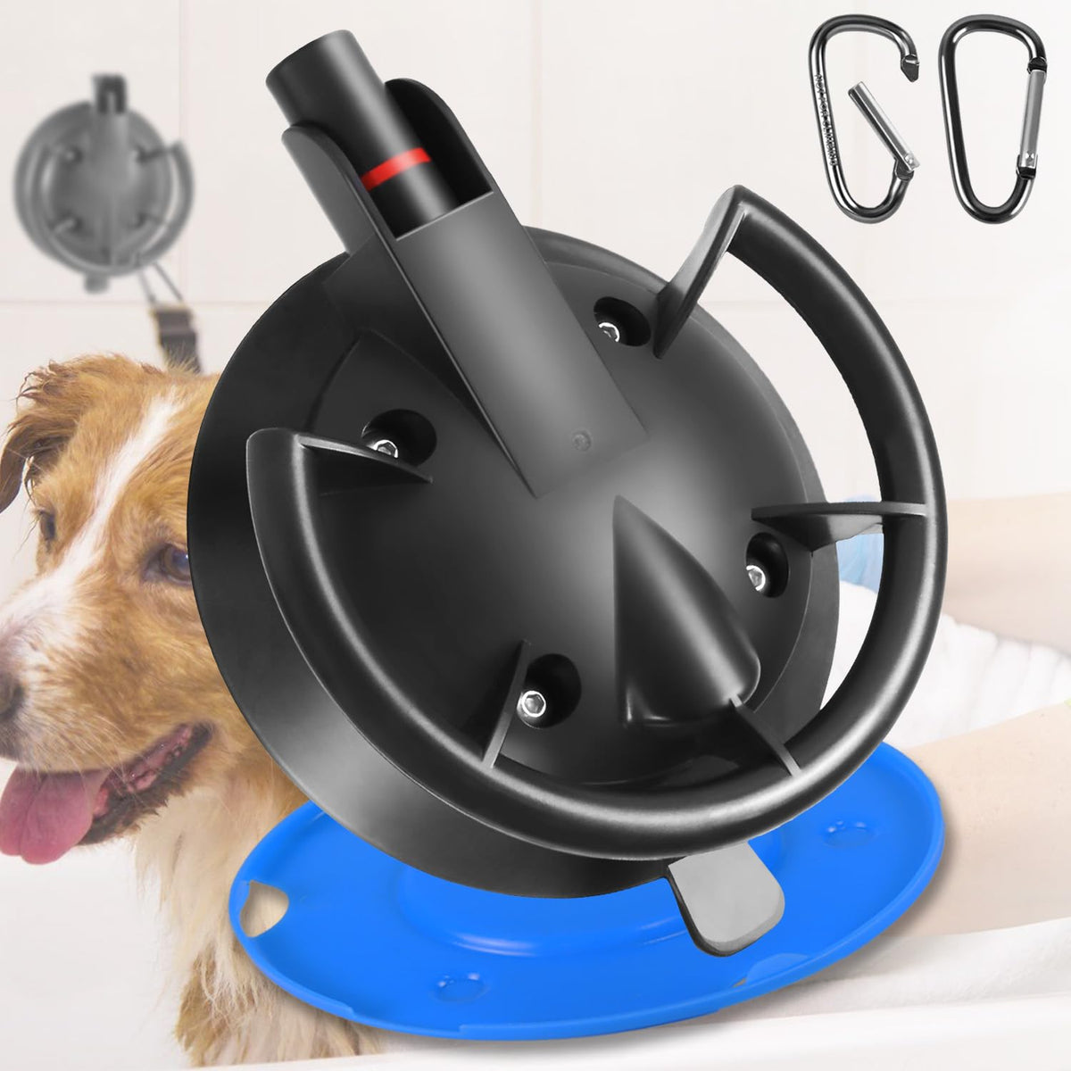 HLOGREE heavy-duty dog bathing suction cup main image showing secure anchoring for baths