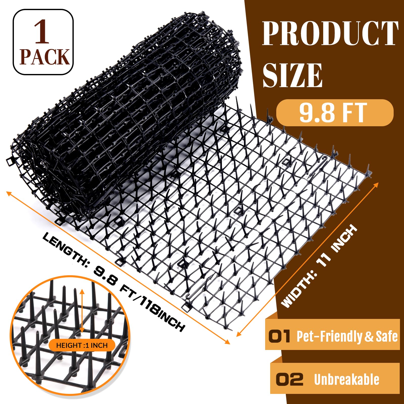 Hmdivor cat scat mat durable weatherproof design for year-round outdoor use.