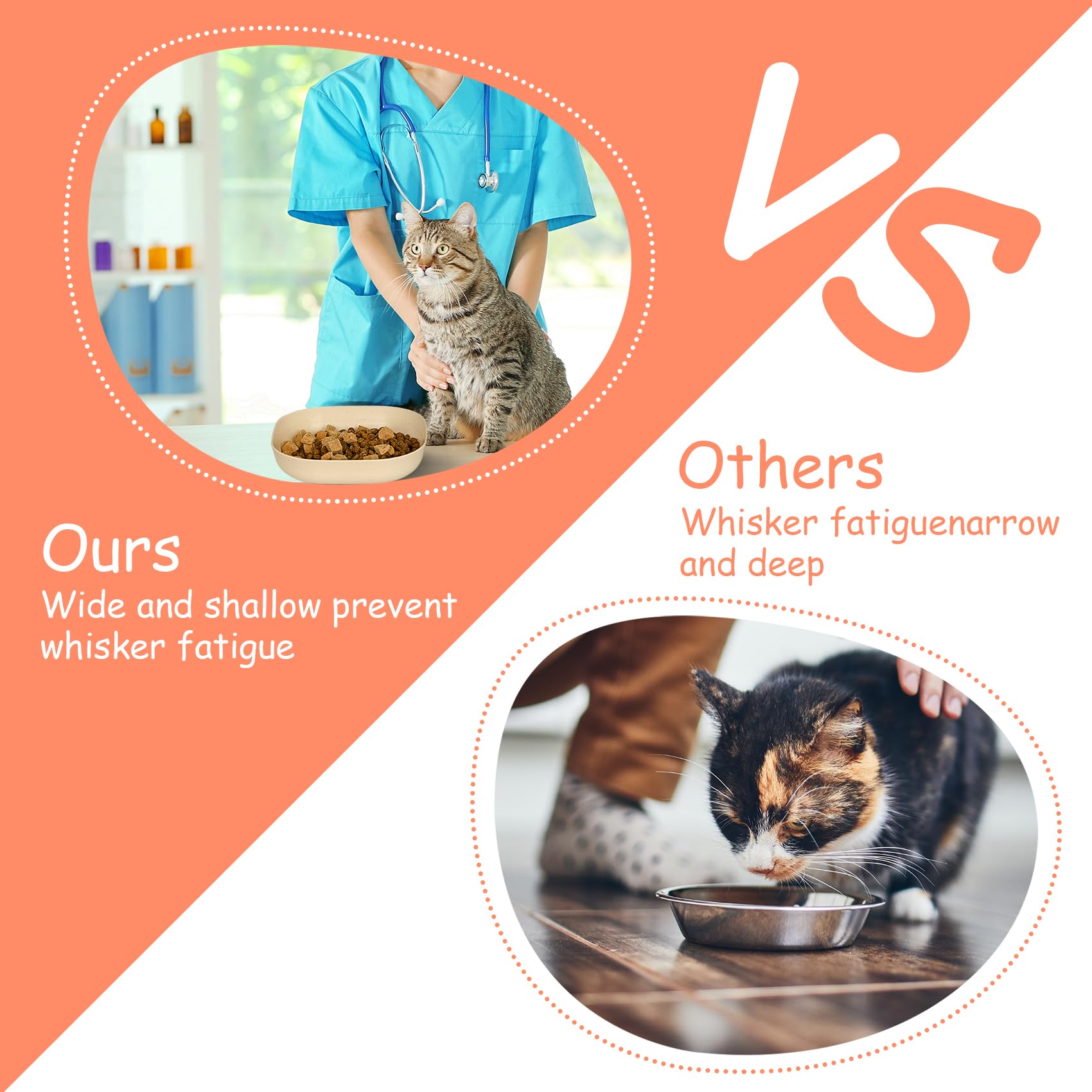 HMDZMR easy-clean surface cat bowls with smooth edges for simple maintenance.