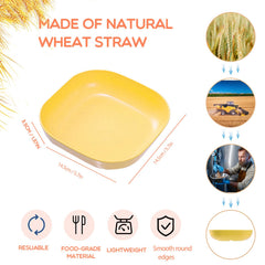 HMDZMR wheat-straw cat bowls colorfully designed for durable, eco-friendly daily use.